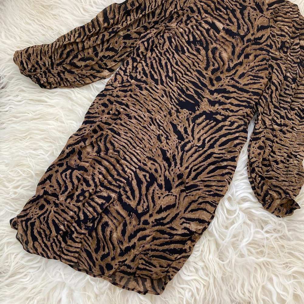 GANNI Animal Print Mini Georgette Dress - Picture 11 of 15